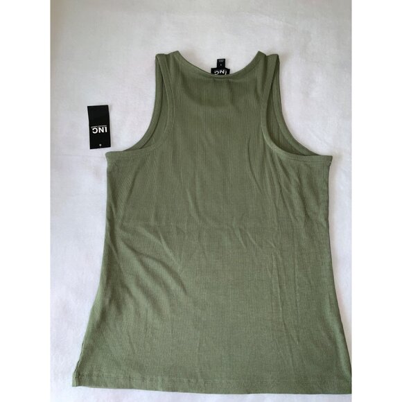 INC Women's Army Green Ribbed Tank Top, size SMALL, NEW - Picture 5 of 5